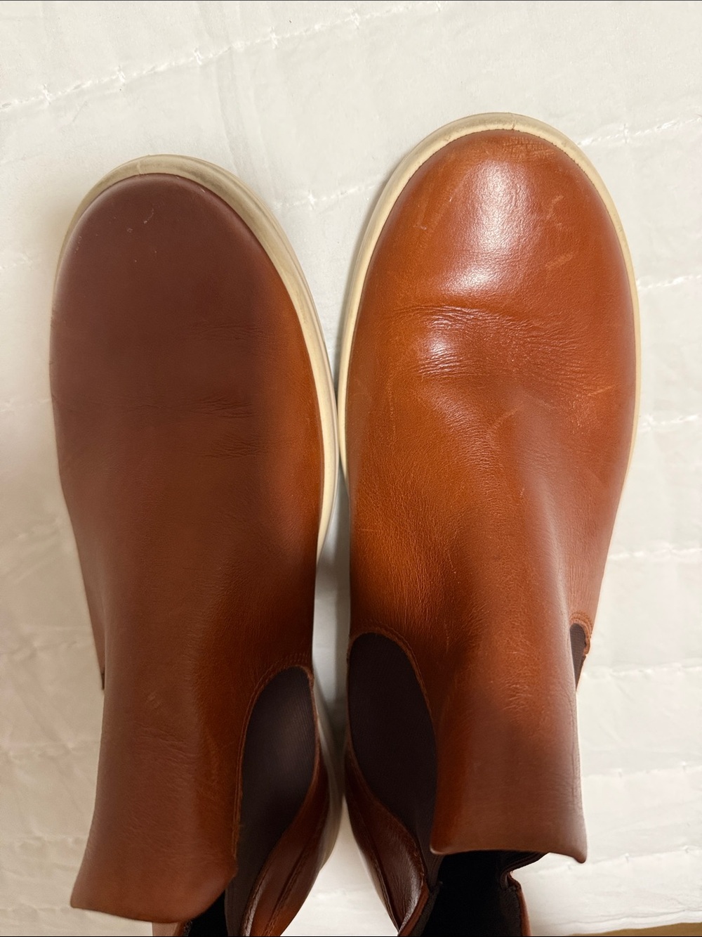Ecco Women's Tan-Brown Leather Slip-On Chukka Boots - Picture 6 of 6